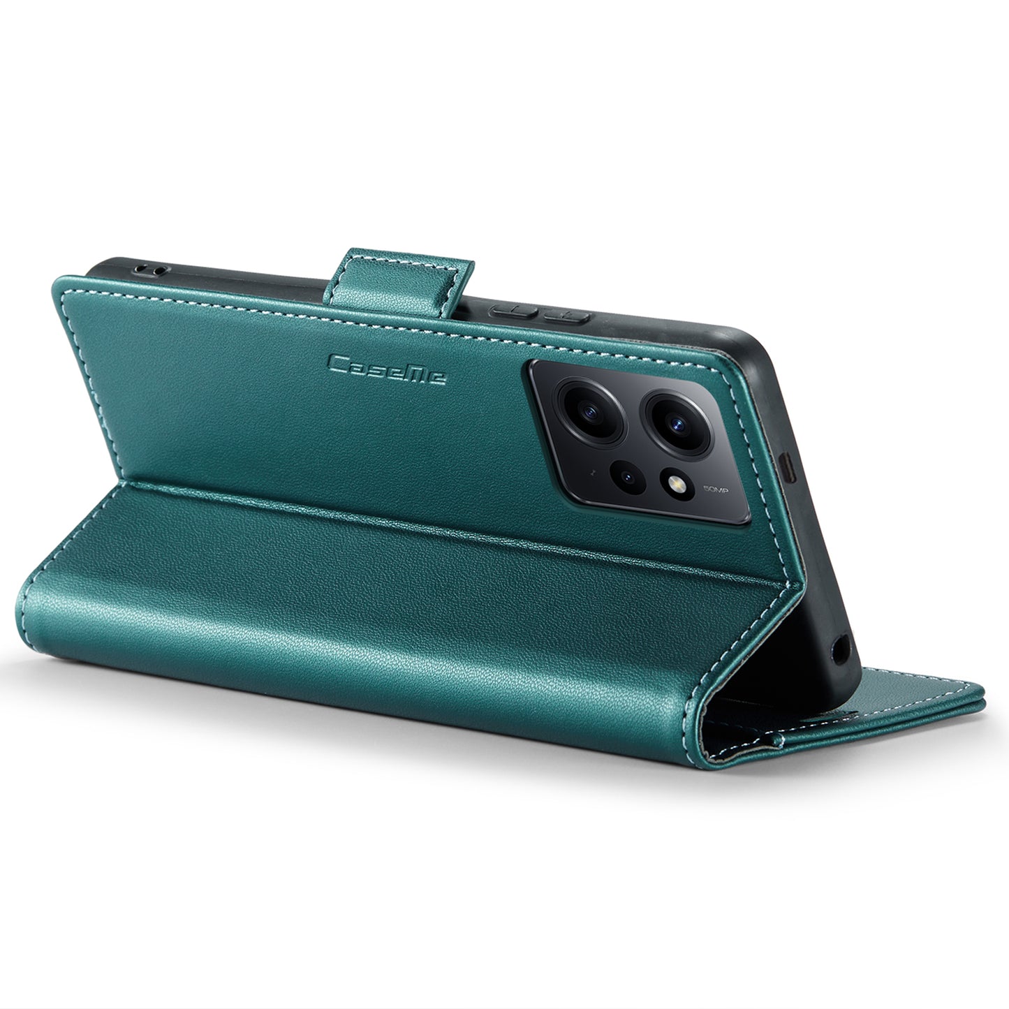 Caseme Leather Case for Xiaomi Redmi Note 12 4G RFID Blocking Phone Cover with Stand Wallet - Green