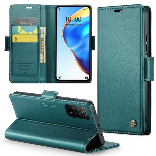 Caseme 023 Series For Xiaomi Mi 10T 5G / Mi 10T Pro 5G / Redmi K30S RFID Blocking PU Leather Wallet Case Stand Phone Cover - Green