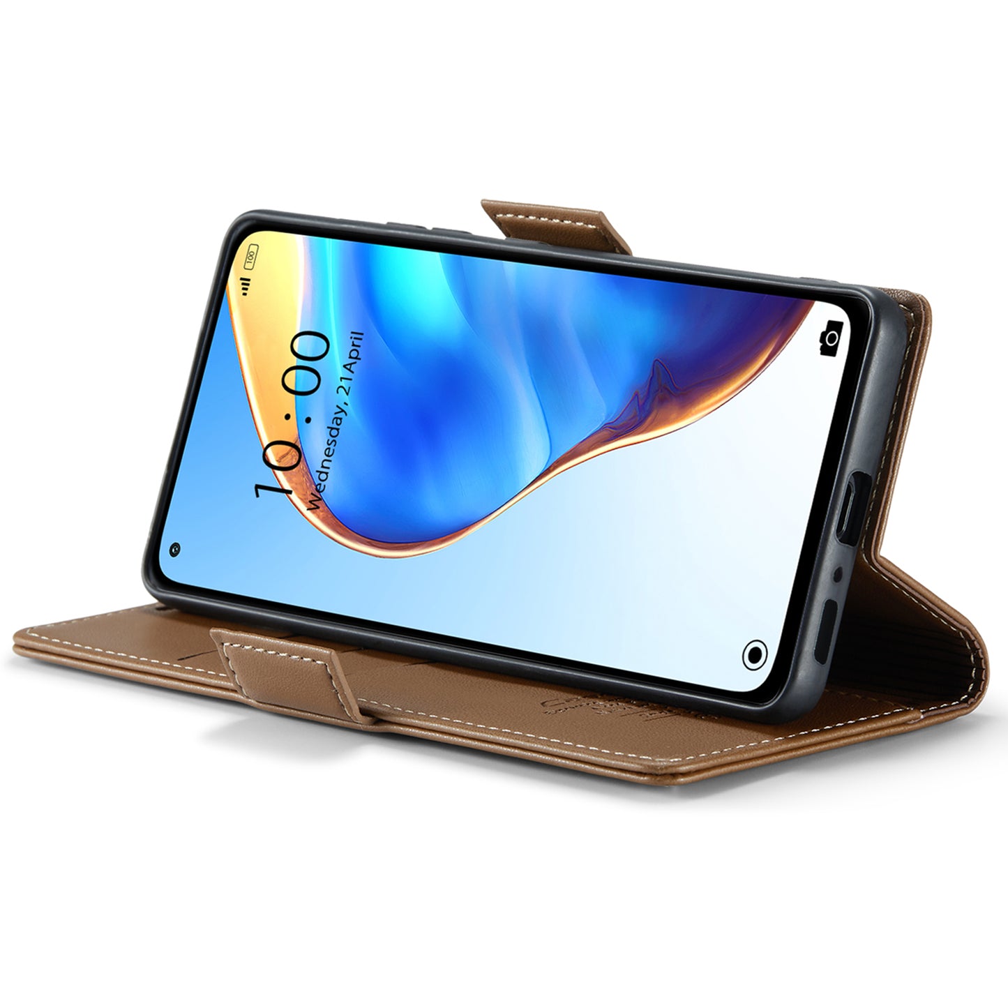 Caseme 023 Series For Xiaomi Mi 10T 5G / Mi 10T Pro 5G / Redmi K30S RFID Blocking PU Leather Wallet Case Stand Phone Cover - Brown
