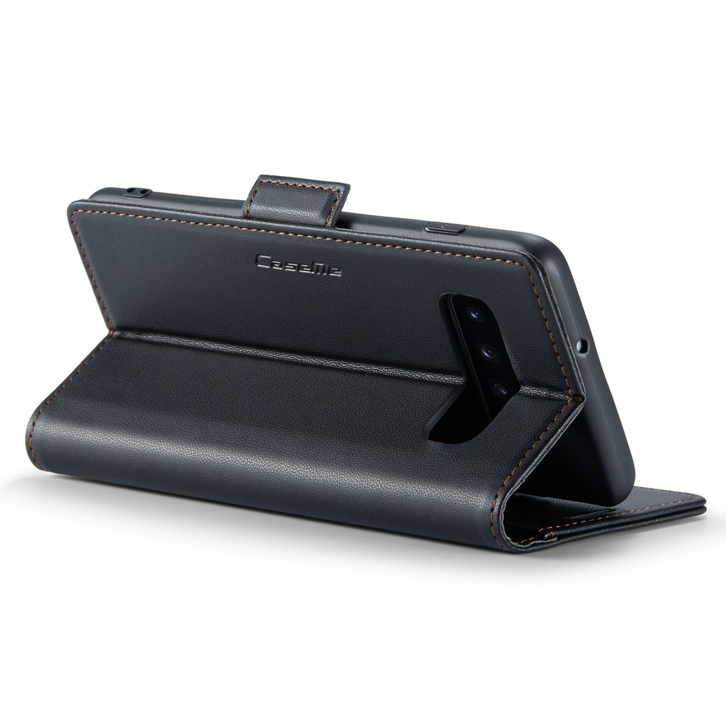 Caseme 023 Series For Samsung Galaxy S10 PU Leather RFID Blocking Case Wallet Stand Phone Cover - Black