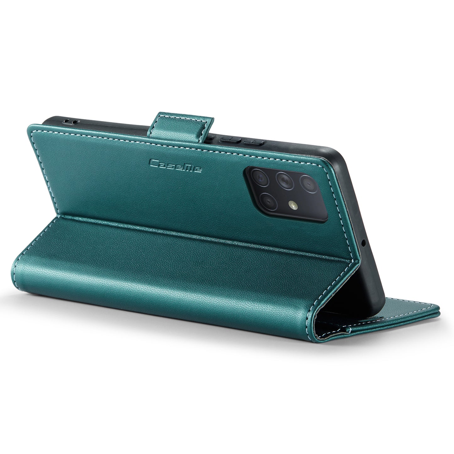Caseme 023 Series For Samsung Galaxy A71 4G SM-A715 PU Leather Stand Phone Case RFID Blocking Wallet Cover - Green
