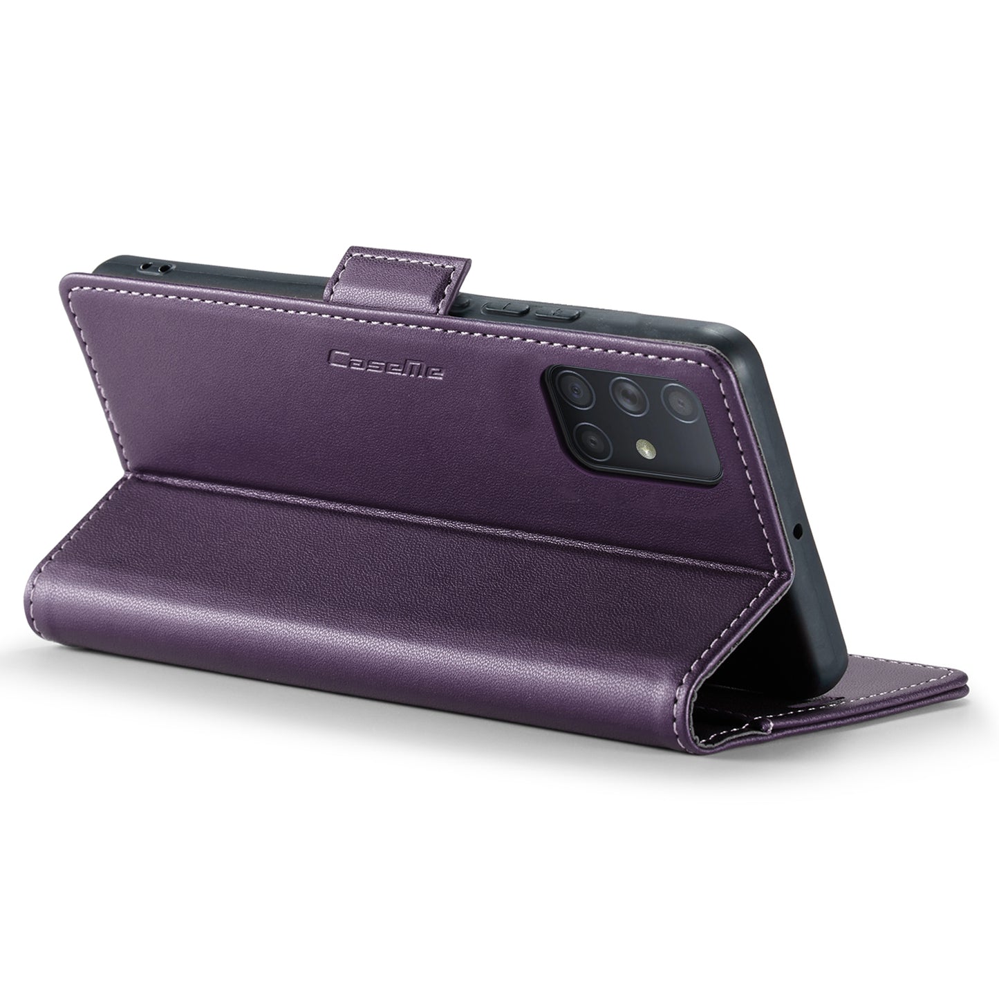 Caseme 023 Series For Samsung Galaxy A71 4G SM-A715 PU Leather Stand Phone Case RFID Blocking Wallet Cover - Purple