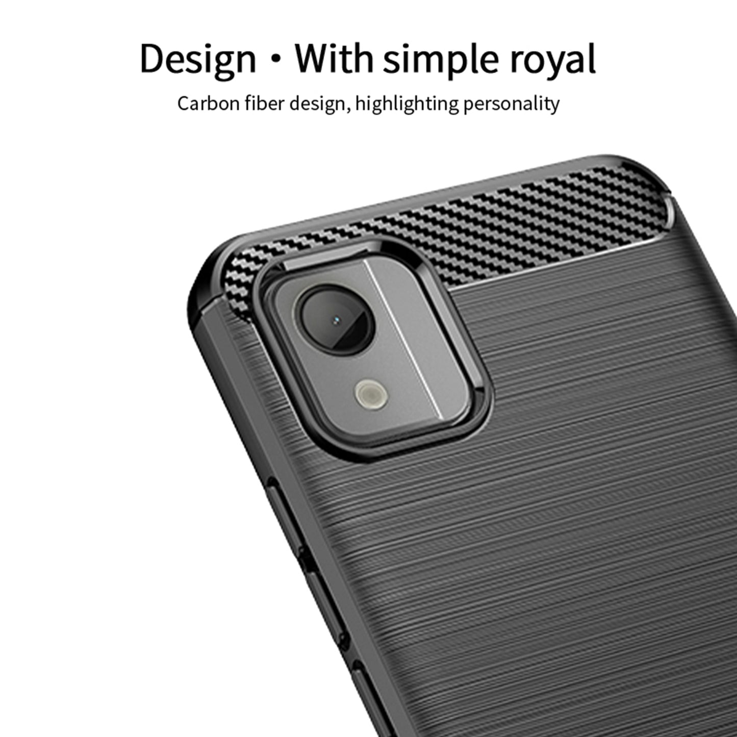 Uniqkart TPU Series-1 TPU Phone Case for Nokia C110 Carbon Fiber Brushed Phone Cover - Red