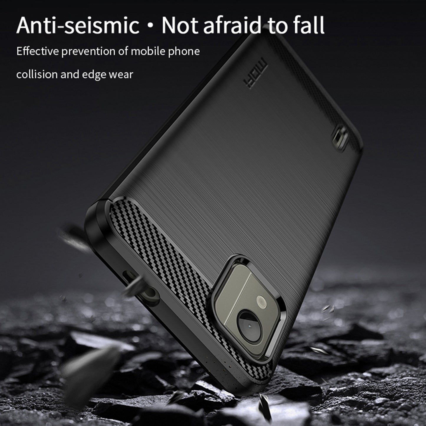 Uniqkart TPU Series-1 TPU Phone Case for Nokia C110 Carbon Fiber Brushed Phone Cover - Red
