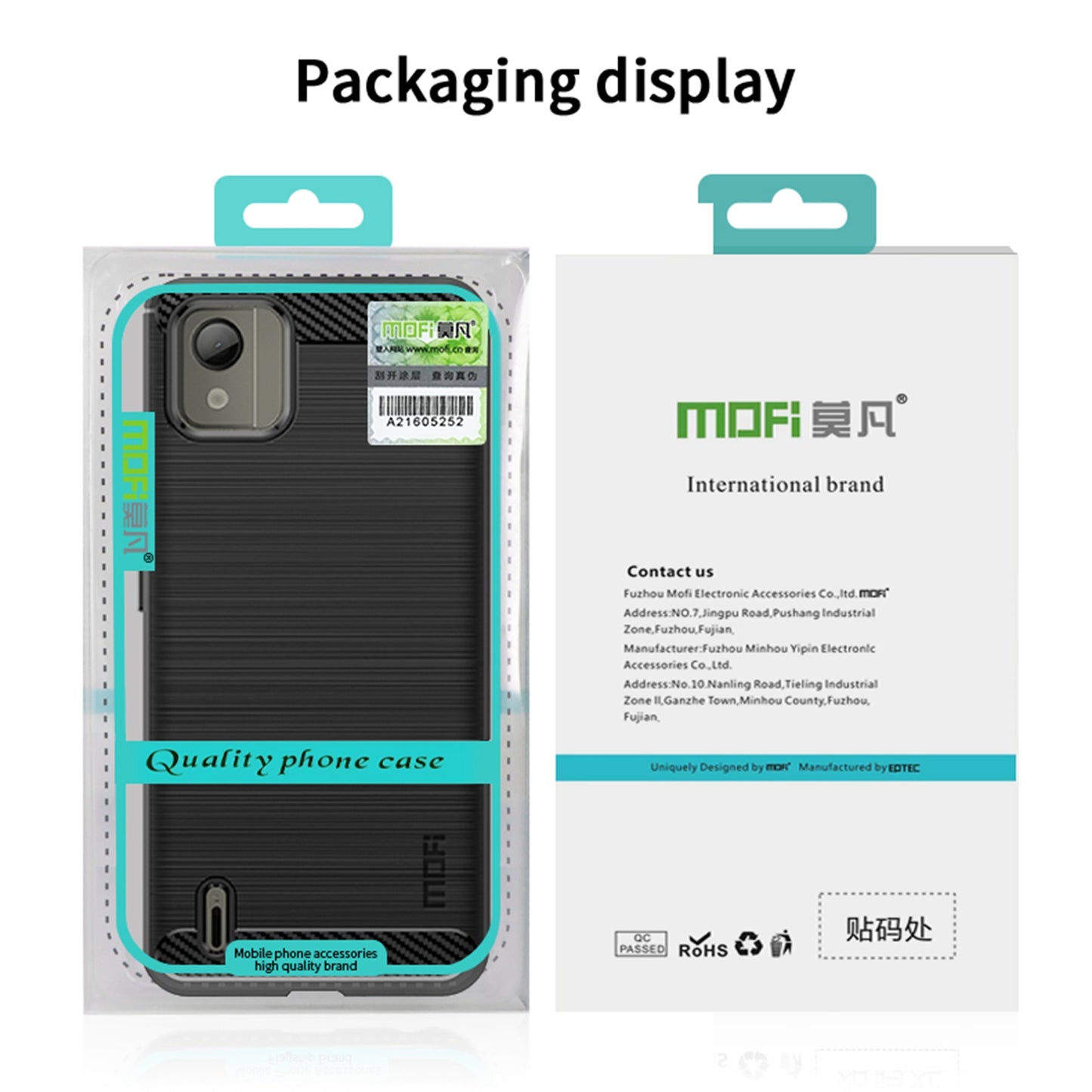 Uniqkart TPU Series-1 TPU Phone Case for Nokia C110 Carbon Fiber Brushed Phone Cover - Blue