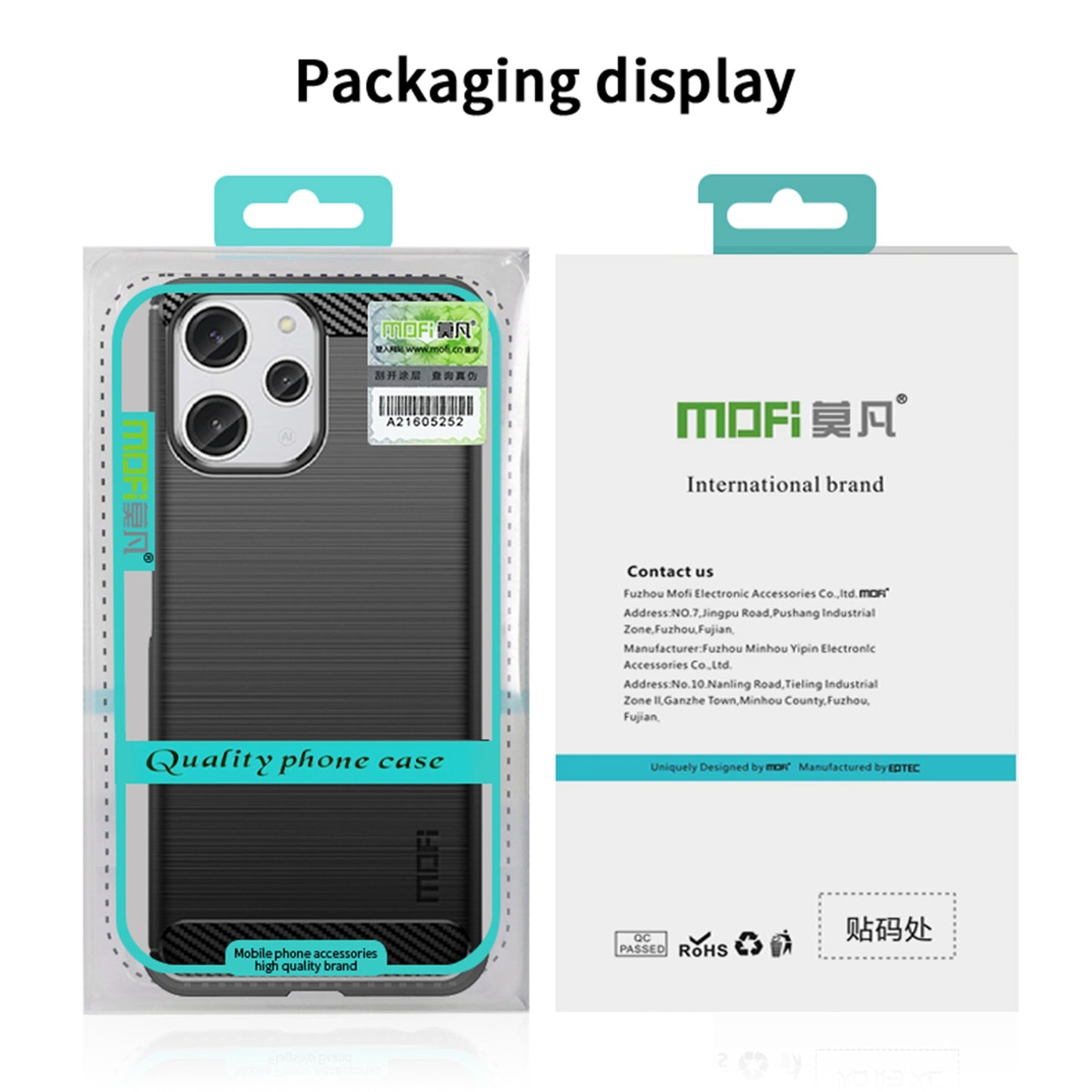 Uniqkart TPU Series-1 for Xiaomi Redmi 12 4G Carbon Fiber Texture Shell Brushed TPU Phone Case Phone Cover - Black
