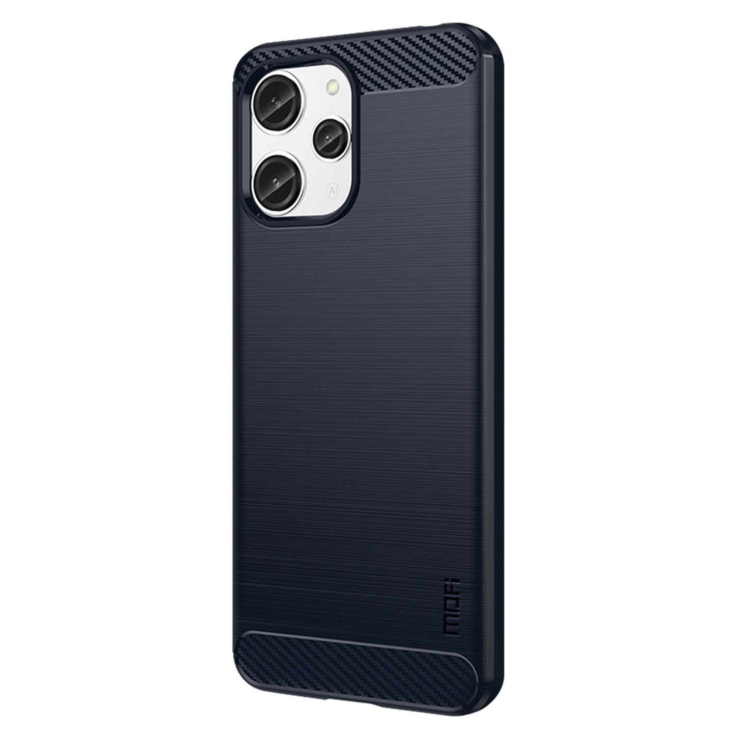 Uniqkart TPU Series-1 for Xiaomi Redmi 12 4G Carbon Fiber Texture Shell Brushed TPU Phone Case Phone Cover - Blue