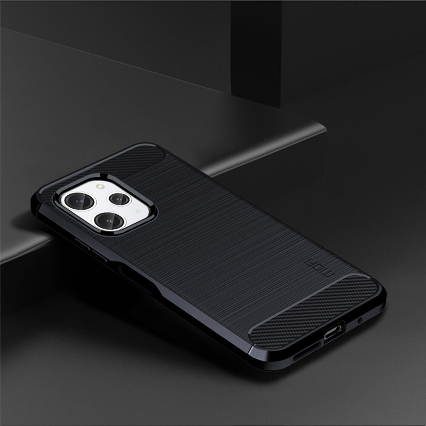 Uniqkart TPU Series-1 for Xiaomi Redmi 12 4G Carbon Fiber Texture Shell Brushed TPU Phone Case Phone Cover - Blue