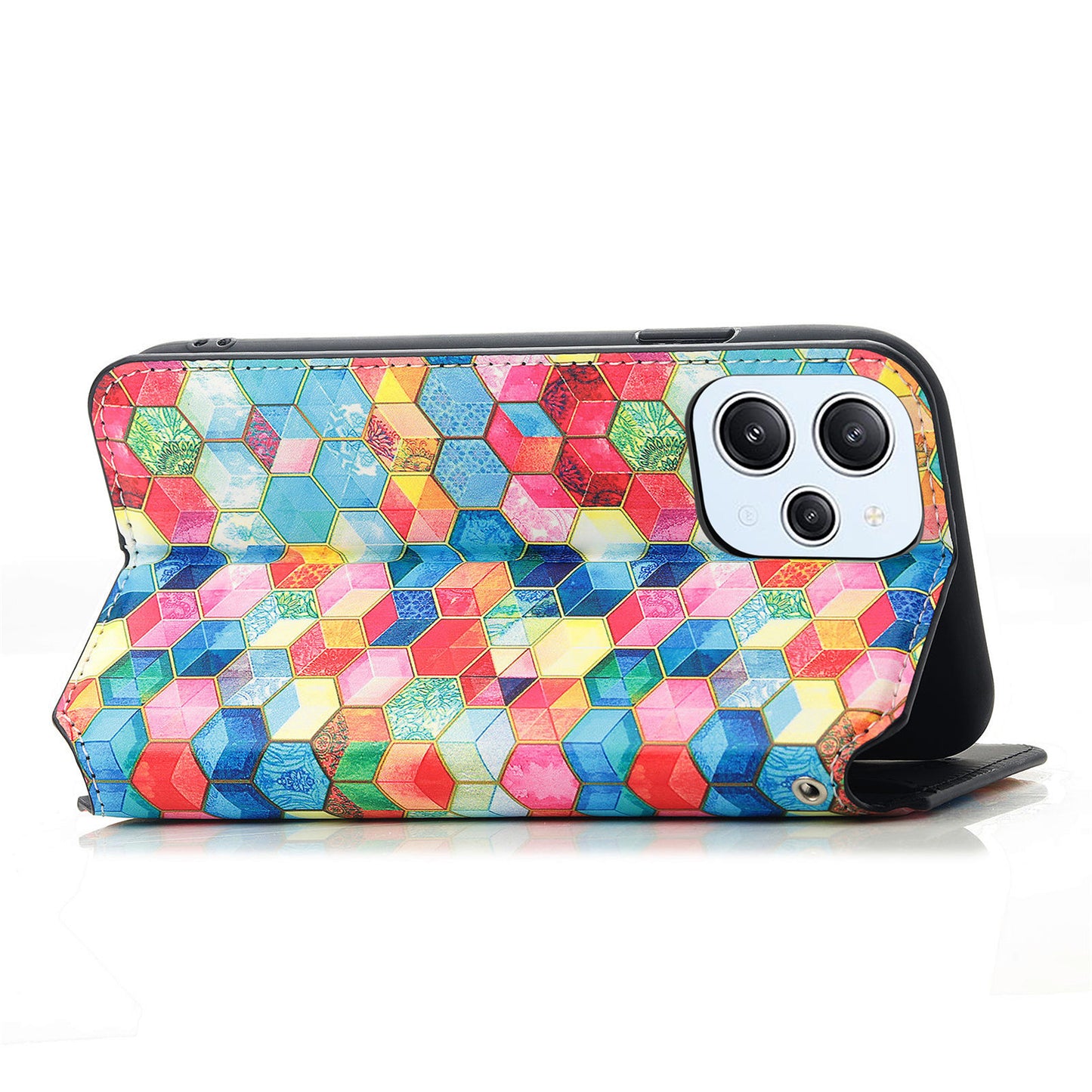 Caseneo 001 Series for Xiaomi Redmi 12 4G Pattern Printing Leather Case RFID Blocking Wallet Phone Cover - Magic Space