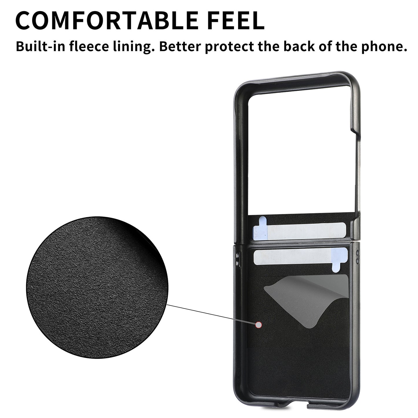 Uniqkart for Motorola Razr 40 Ultra 5G Skin-Touch Phone Case PU Leather Coated PC Case Protective Slim Cover - Black