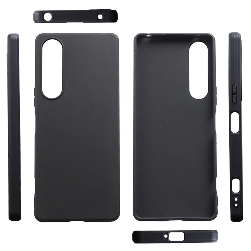 Matte TPU Phone Case for Sony Xperia 1 V Slim Case Anti-Drop Cell Phone Protective Cover - Black