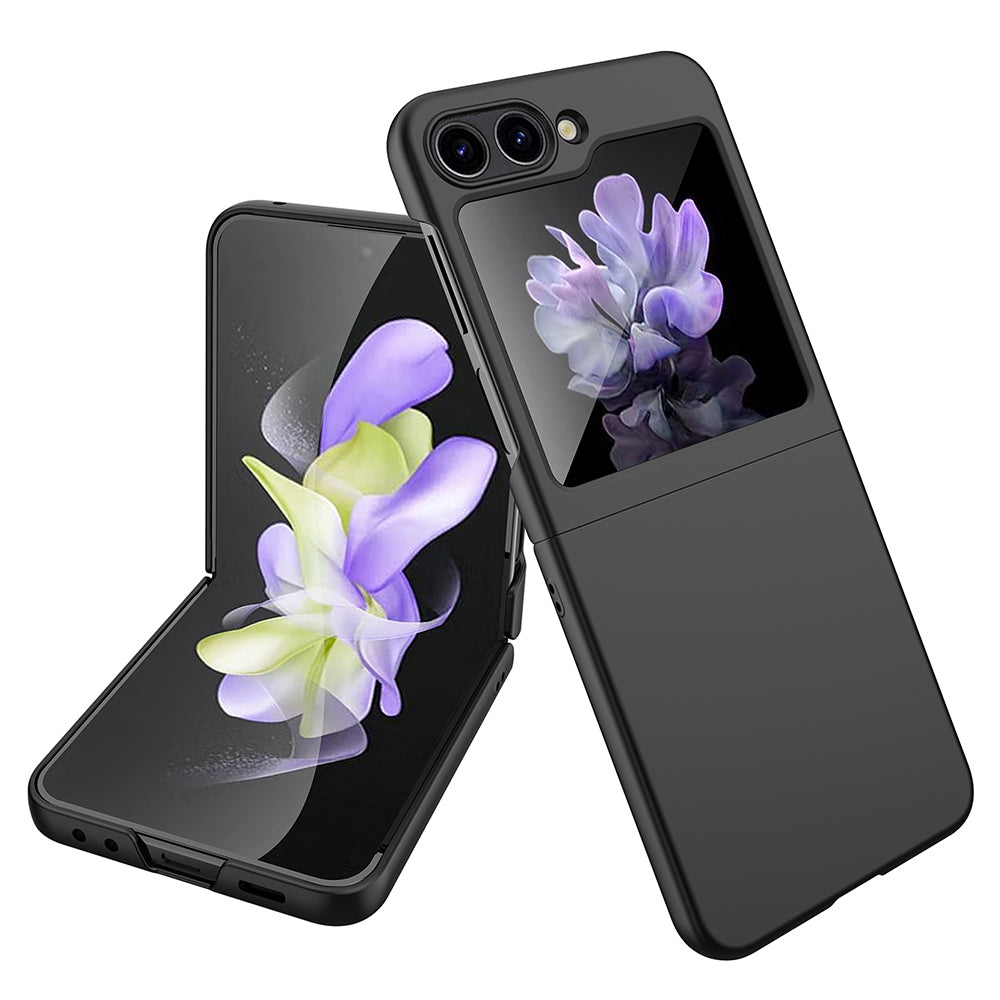 Uniqkart for Samsung Galaxy Z Flip5 5G Ultra Thin Hard PC Phone Case Rubberized Protective Cover - Black