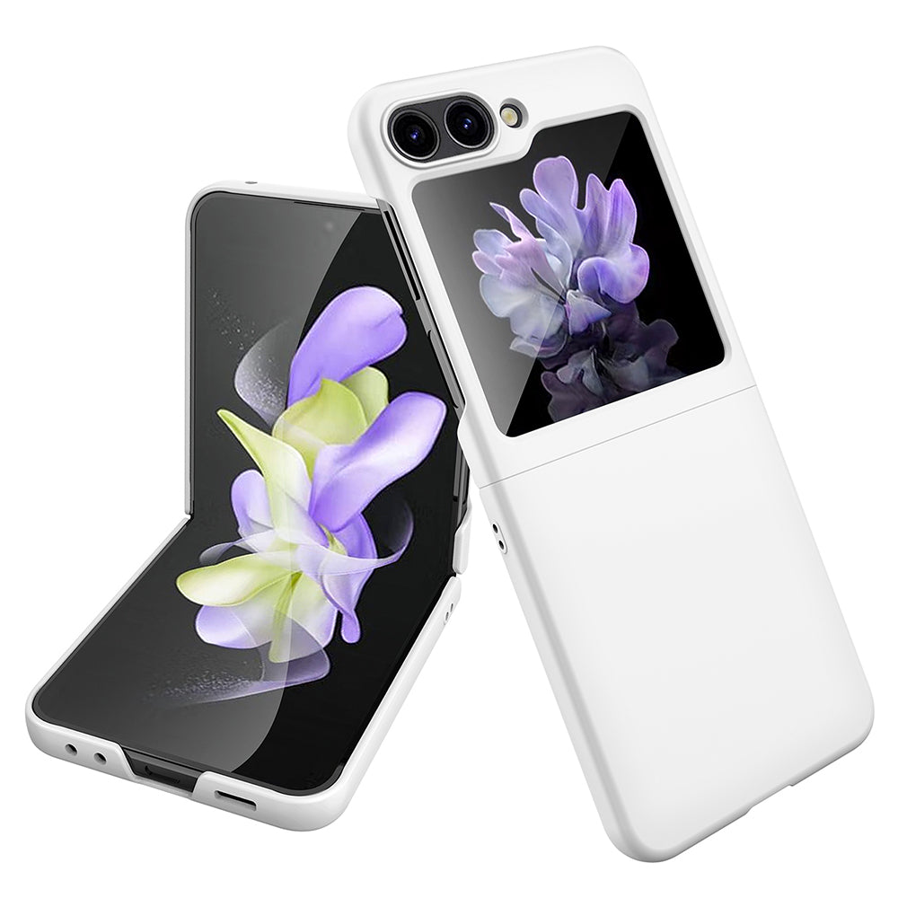 Uniqkart for Samsung Galaxy Z Flip5 5G Ultra Thin Hard PC Phone Case Rubberized Protective Cover - White