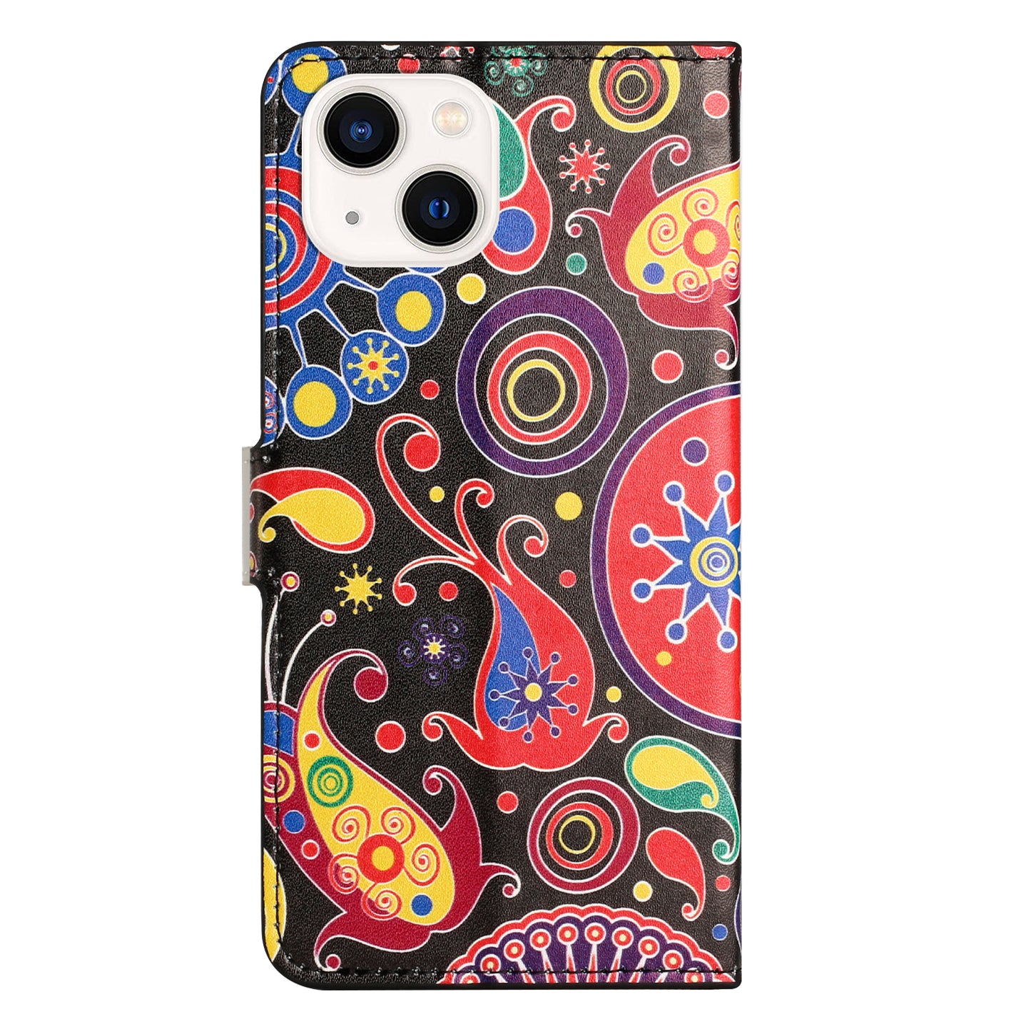 Uniqkart for iPhone 15 Pattern Printing Flip Case PU Leather Stand Wallet Phone Cover - Jelly Fish