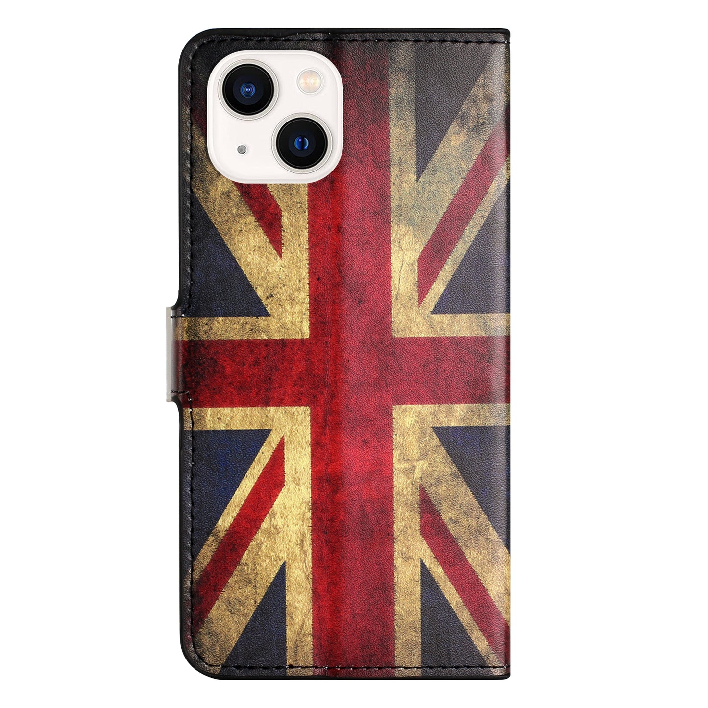 Uniqkart for iPhone 15 Pattern Printing Flip Case PU Leather Stand Wallet Phone Cover - Union Jack