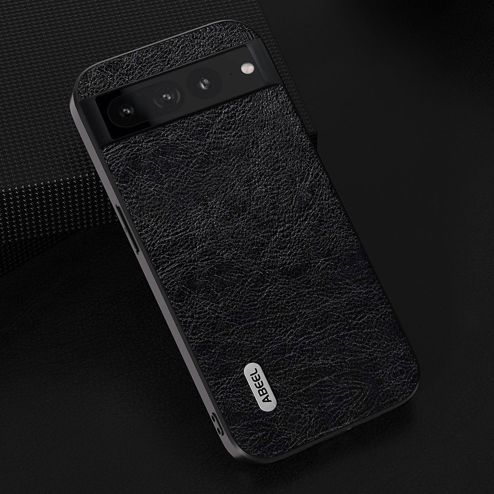 Uniqkart For Google Pixel 8 Pro Shockproof Case Litchi Texture Retro PU Leather Coated TPU+PC Phone Cover - Black