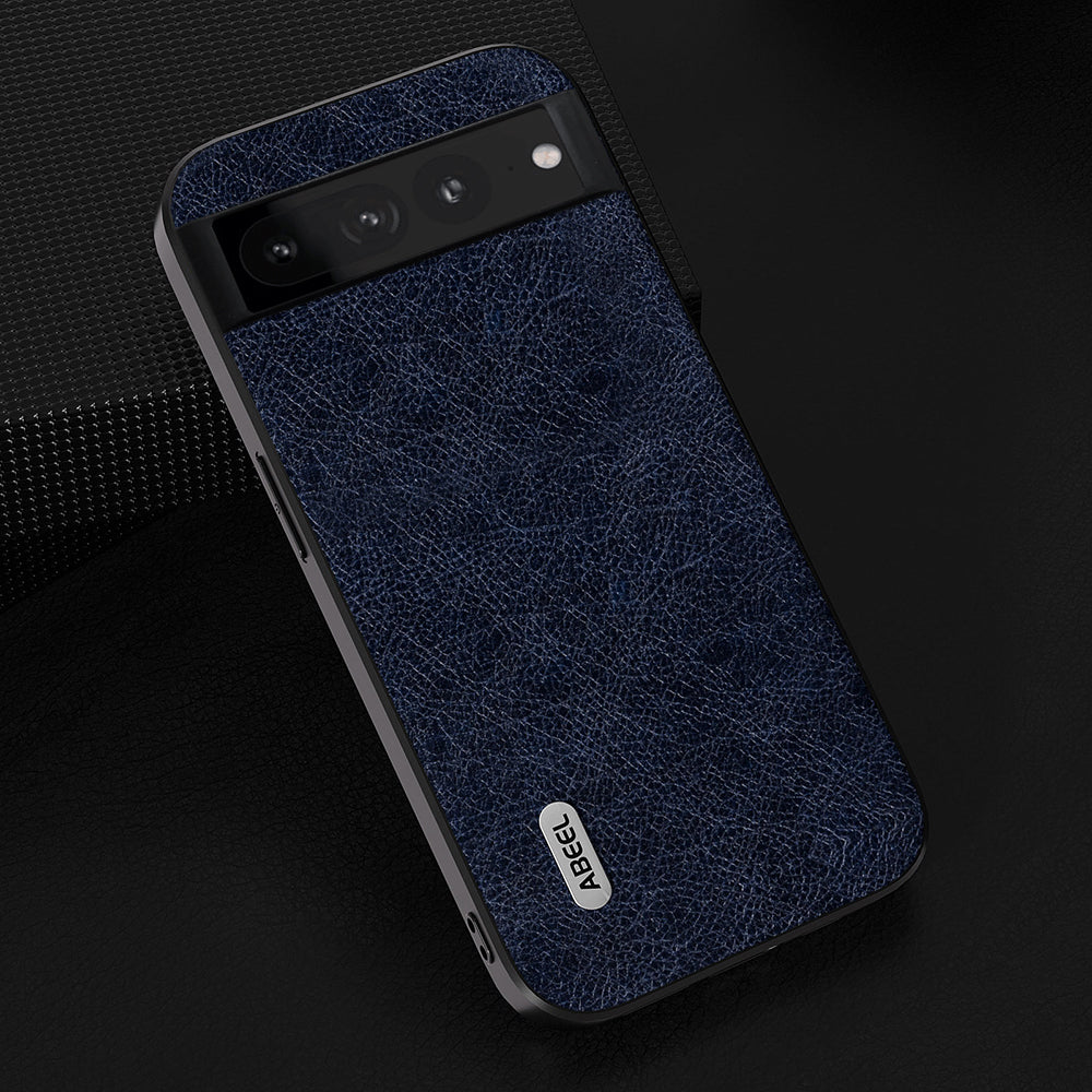 Uniqkart For Google Pixel 8 Pro Shockproof Case Litchi Texture Retro PU Leather Coated TPU+PC Phone Cover - Blue