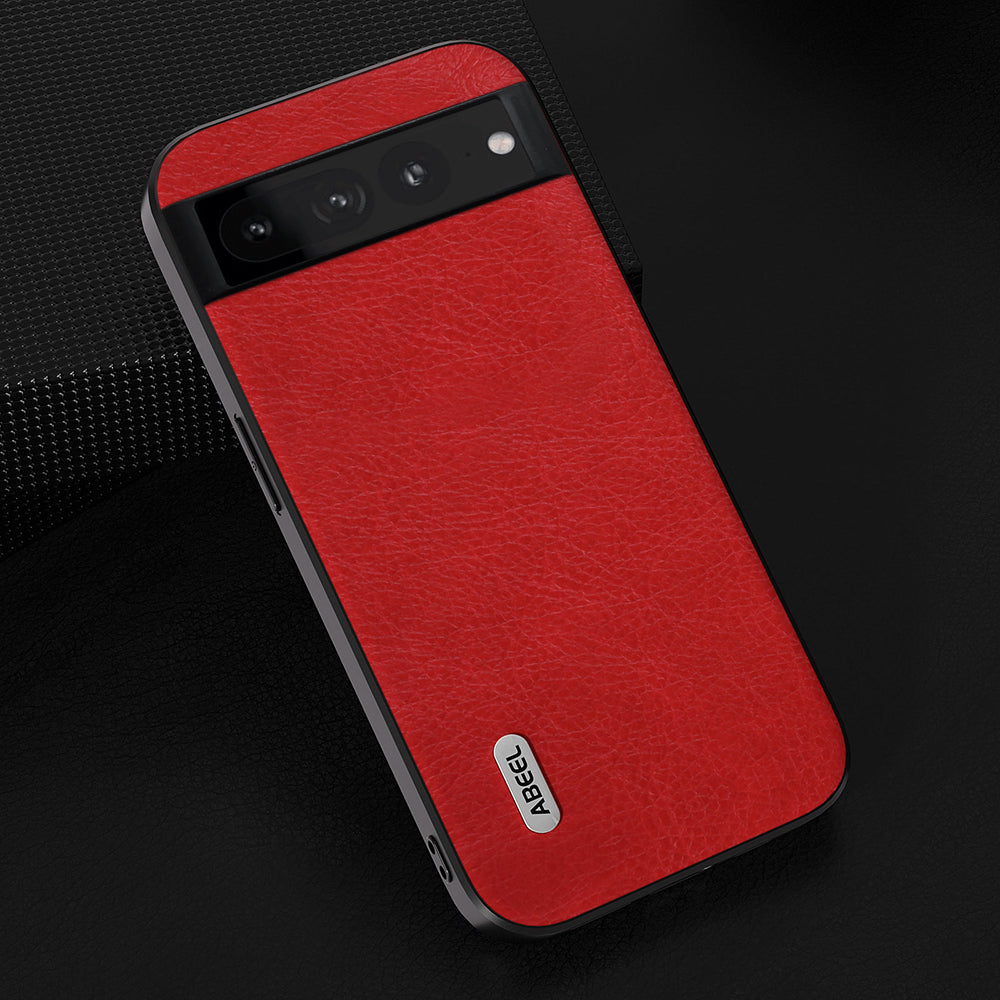 Uniqkart For Google Pixel 8 Pro Shockproof Case Litchi Texture Retro PU Leather Coated TPU+PC Phone Cover - Red