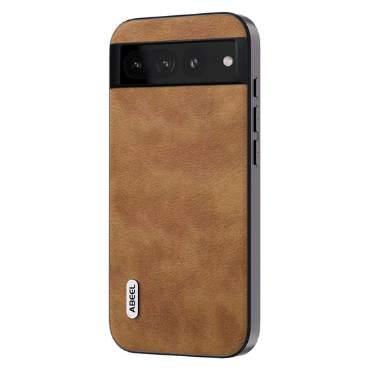 Uniqkart For Google Pixel 8 Pro Shockproof Case Litchi Texture Retro PU Leather Coated TPU+PC Phone Cover - Brown