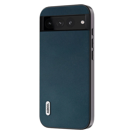 Uniqkart Shockproof Case for Google Pixel 8 Pro Nappa Texture Phone Shell Genuine Cow Leather+PC+TPU Cover - Green