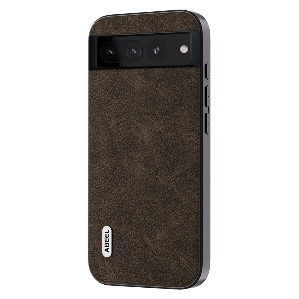 Uniqkart Slim Phone Cover for Google Pixel 8 Shockproof Case Litchi Texture PU Leather+PC+TPU Phone Case - Khaki
