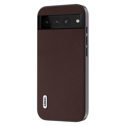 Uniqkart For Google Pixel 8 Nappa Texture Mobile Case Genuine Cow Leather+PC+TPU Cover - Coffee