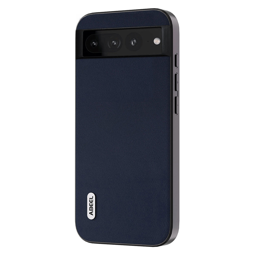 Uniqkart for Google Pixel 8 Nappa Texture Mobile Case Genuine Cow Leather+PC+TPU Cover - Blue