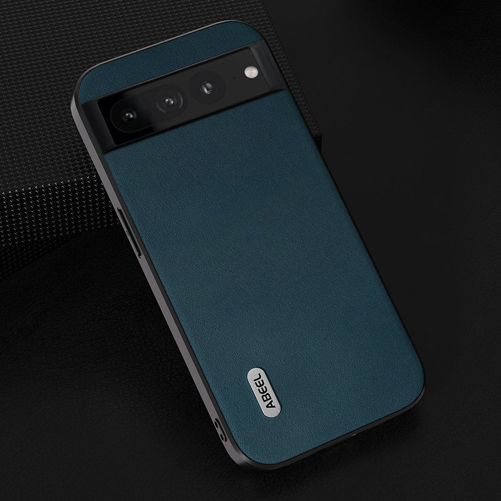 Uniqkart for Google Pixel 8 Nappa Texture Mobile Case Genuine Cow Leather+PC+TPU Cover - Green