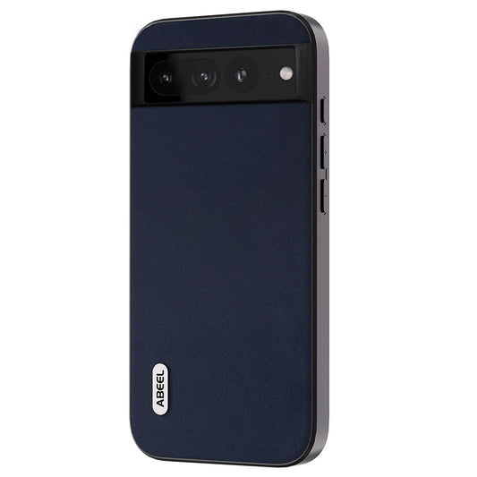 Uniqkart Nappa Texture Phone Case for Google Pixel 7 Pro 5G Drop-proof Genuine Cow Leather+PC+TPU Cover - Blue