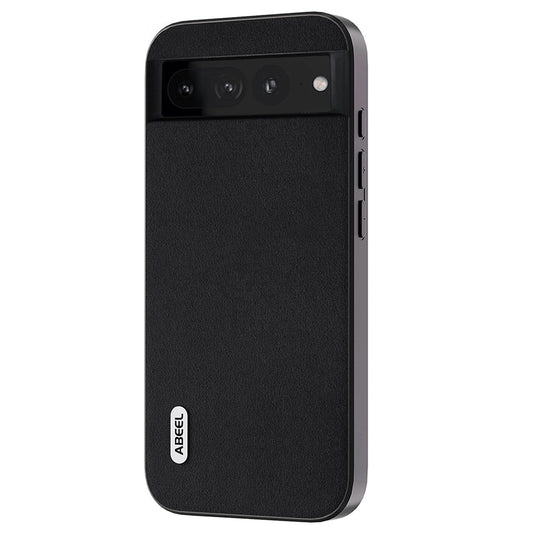 Uniqkart Nappa Texture Phone Case for Google Pixel 7 Pro 5G Drop-proof Genuine Cow Leather+PC+TPU Cover - Black