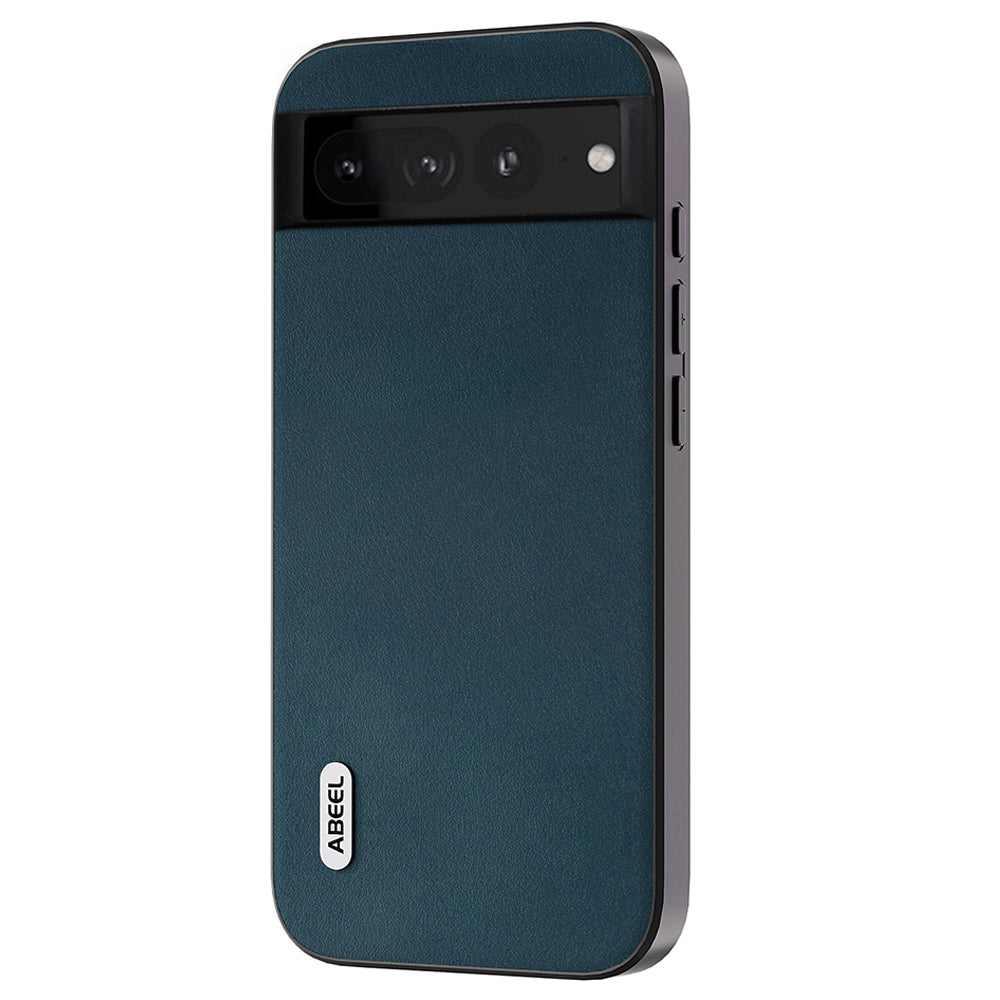 Uniqkart Nappa Texture Phone Case for Google Pixel 7 Pro 5G Drop-proof Genuine Cow Leather+PC+TPU Cover - Green