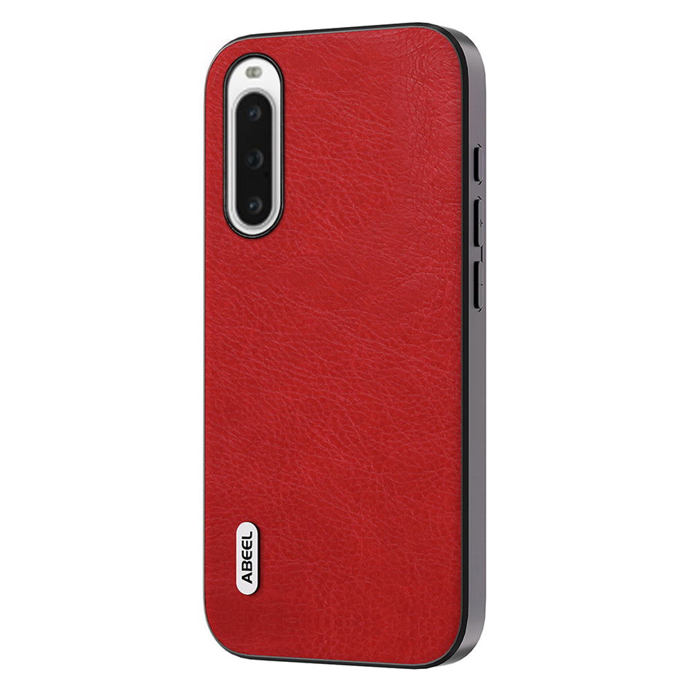 Uniqkart For Sony Xperia 10 V Retro Phone Case Litchi Texture PU Leather Coated TPU+PC Anti-drop Cover - Red
