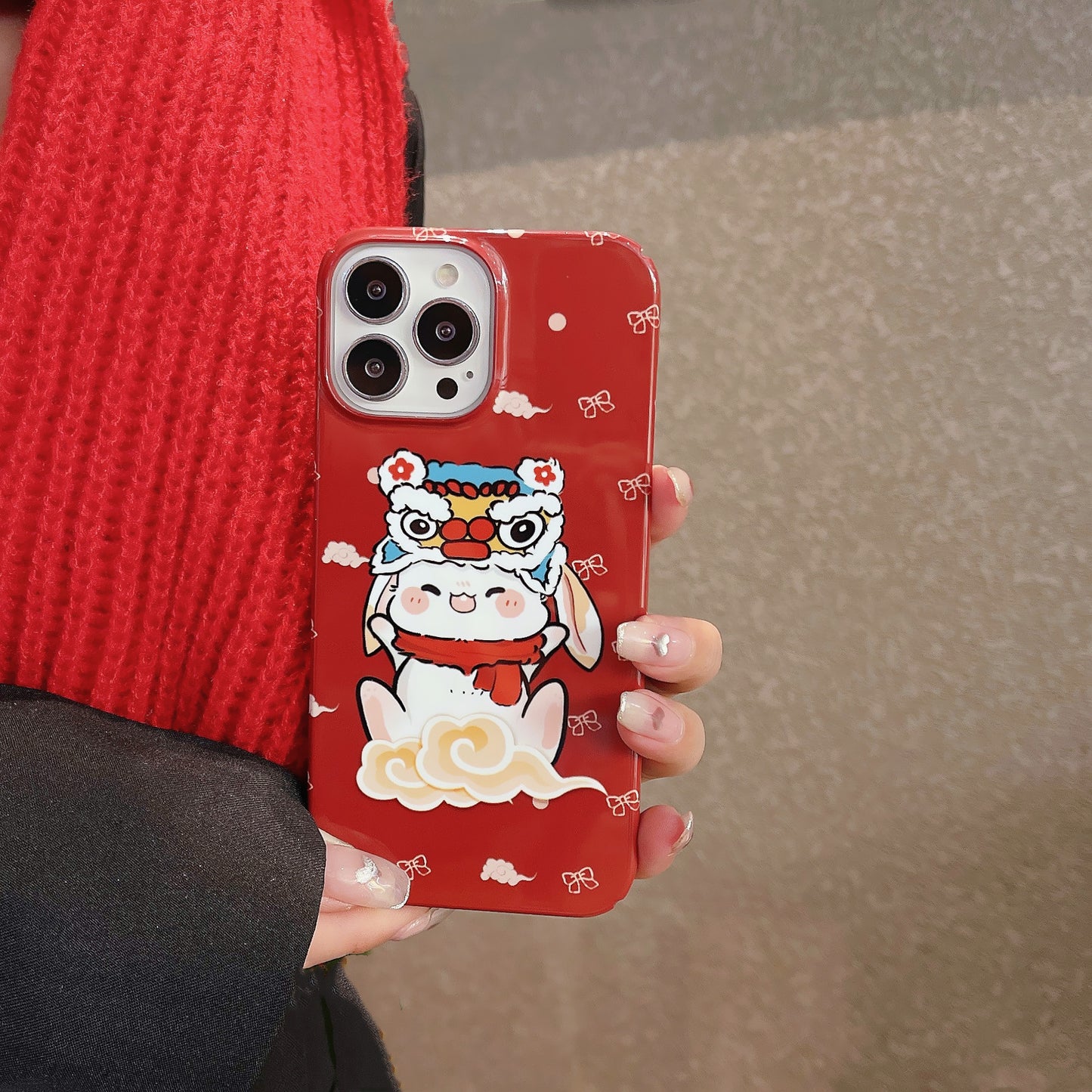 Uniqkart for iPhone 12 Pro Max 6.7 inch Hard PC Phone Case Pattern Printing Protective Glossy Phone Shell - Rabbit