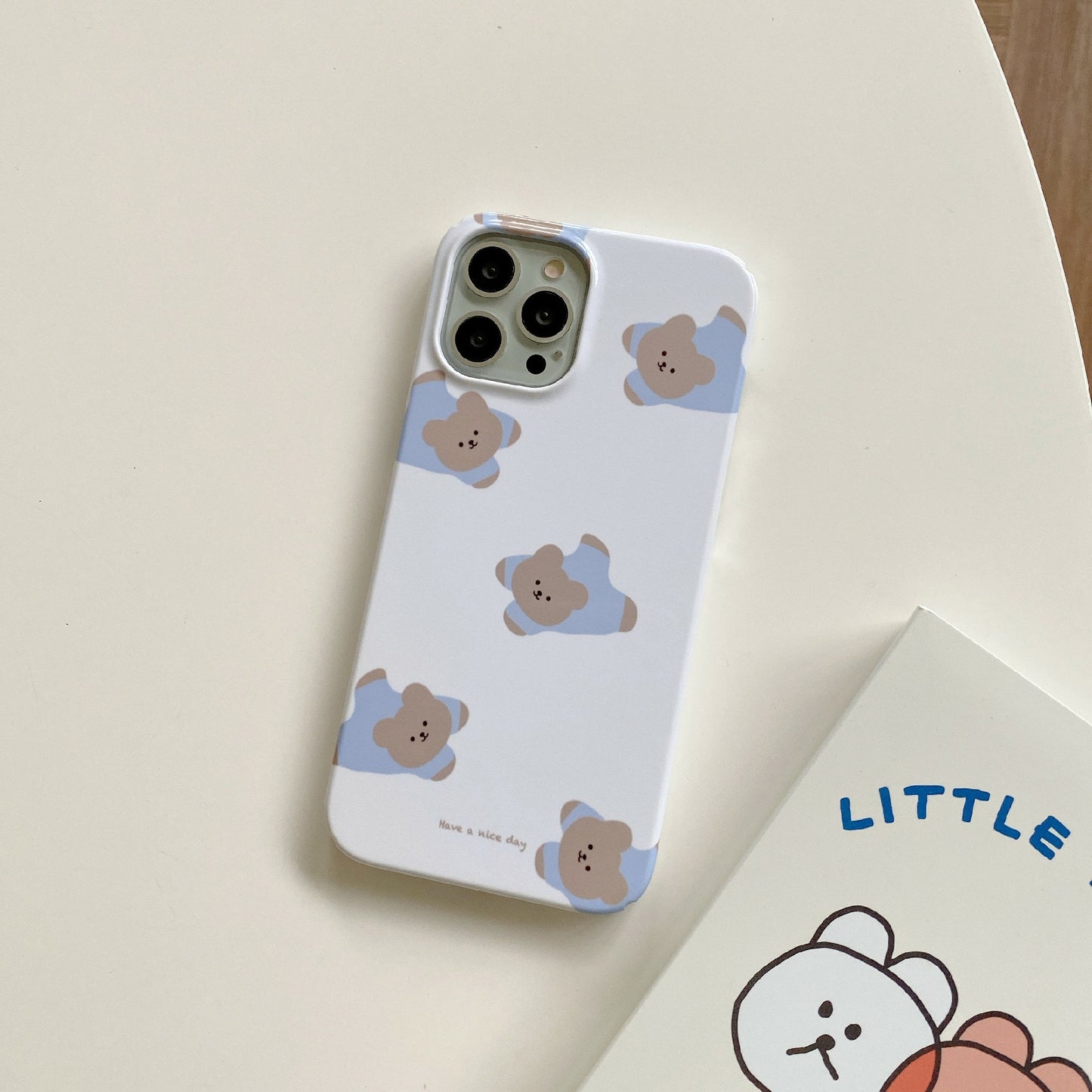 Uniqkart for iPhone 12 Pro Max 6.7 inch Hard PC Phone Case Pattern Printing Protective Glossy Phone Shell - Bears