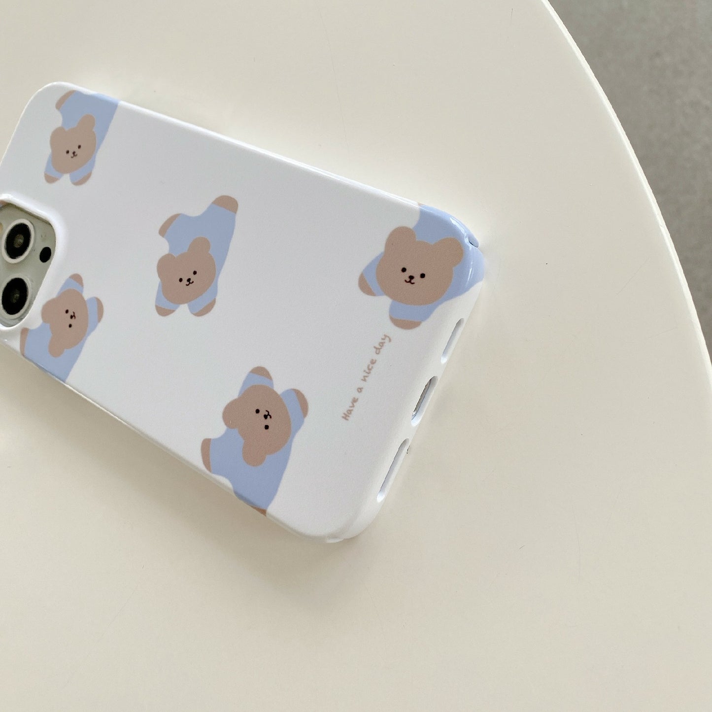 Uniqkart for iPhone 12 Pro Max 6.7 inch Hard PC Phone Case Pattern Printing Protective Glossy Phone Shell - Bears