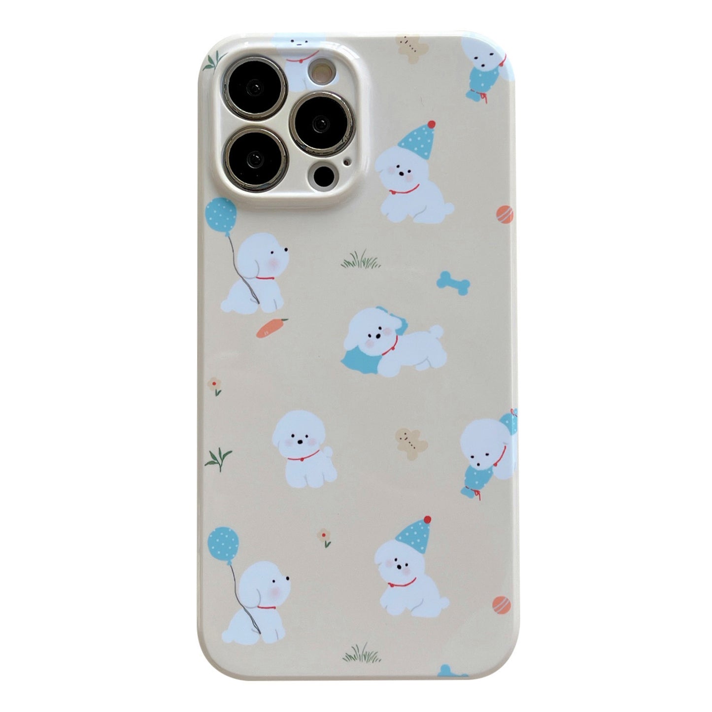 Uniqkart for iPhone 12 Pro Max 6.7 inch Hard PC Phone Case Pattern Printing Protective Glossy Phone Shell - Dogs