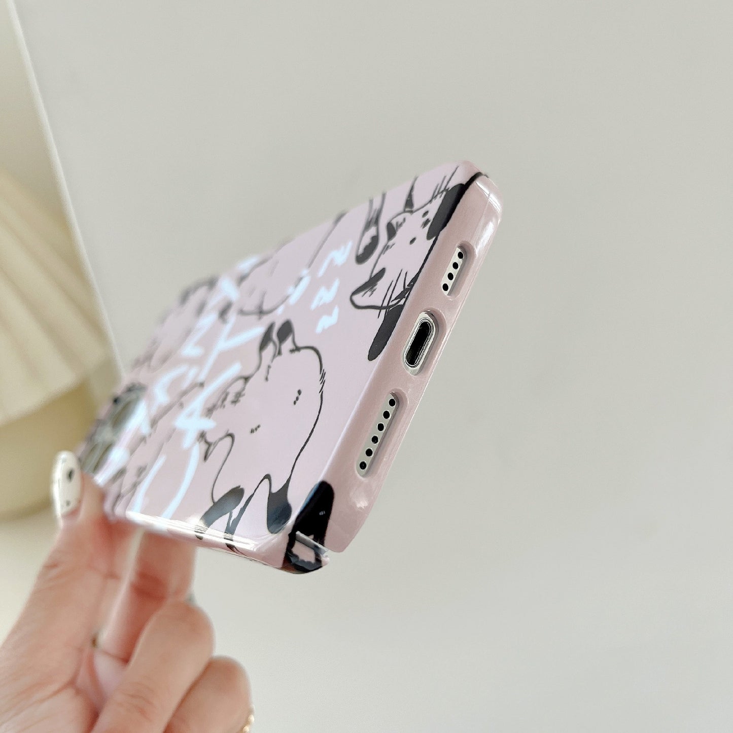 Uniqkart for iPhone 12 Pro Max 6.7 inch Hard PC Phone Case Pattern Printing Protective Glossy Phone Shell - Cat