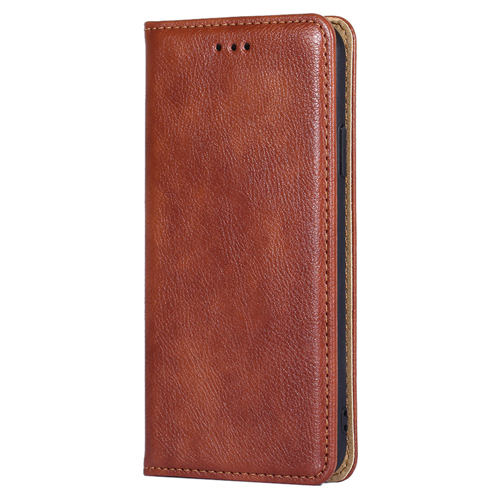 Uniqkart for Oppo Reno10 5G Shockproof Phone Case Stand Wallet PU Leather + TPU Phone Shell Cover - Brown