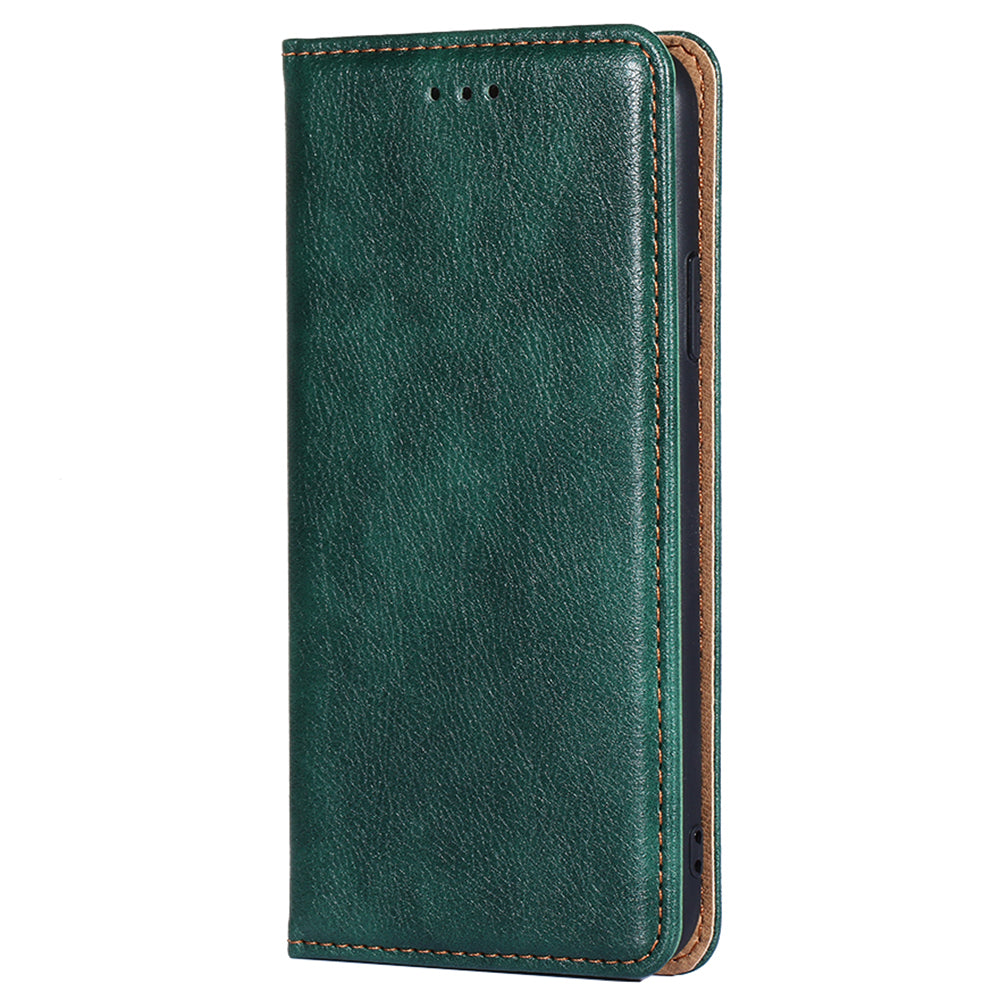 Uniqkart for Oppo Reno10 5G Shockproof Phone Case Stand Wallet PU Leather + TPU Phone Shell Cover - Green