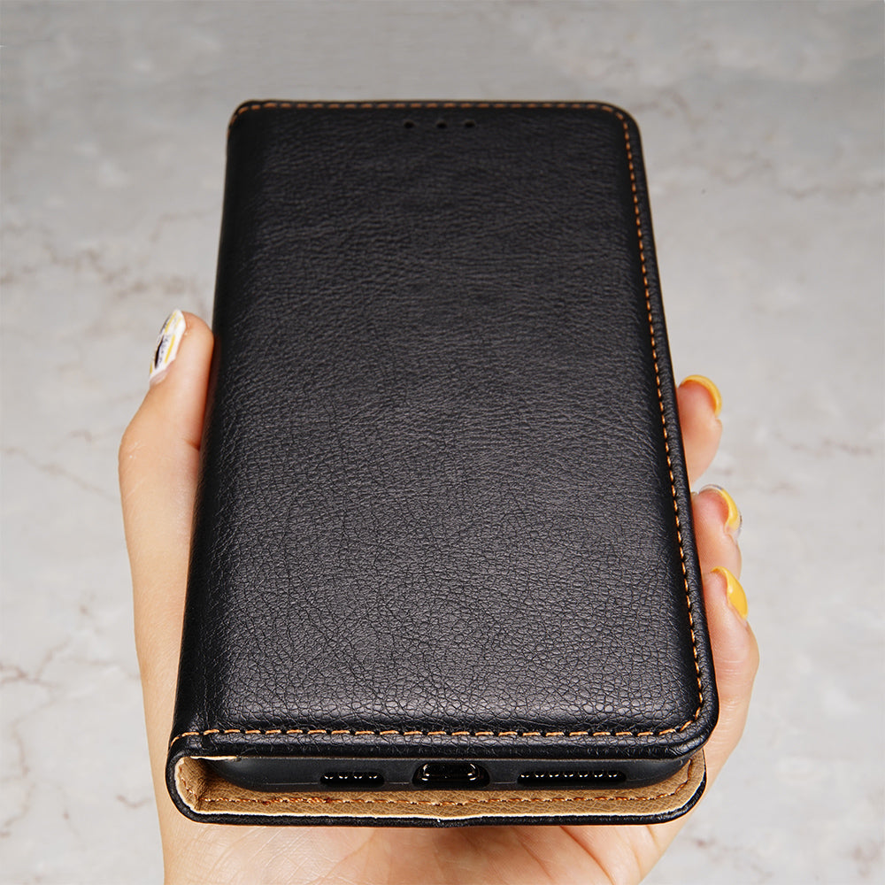 Uniqkart for Oppo Reno10 Pro 5G PU Leather + TPU Flip Cover Shockproof Phone Case with Stand Wallet - Black