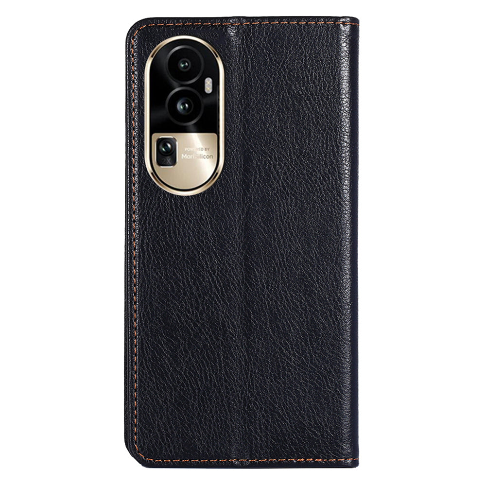 Uniqkart for Oppo Reno10 Pro 5G PU Leather + TPU Flip Cover Shockproof Phone Case with Stand Wallet - Black