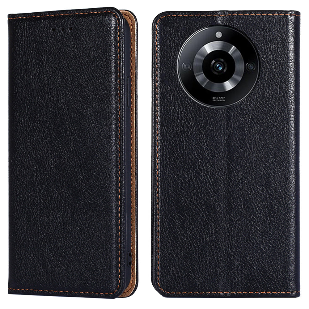 Uniqkart for Realme 11 5G PU Leather + TPU Flip Cover Scratch Resistant Phone Case with Stand Wallet - Black
