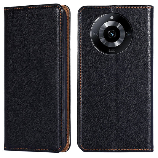 Uniqkart for Realme 11 5G PU Leather + TPU Flip Cover Scratch Resistant Phone Case with Stand Wallet - Black