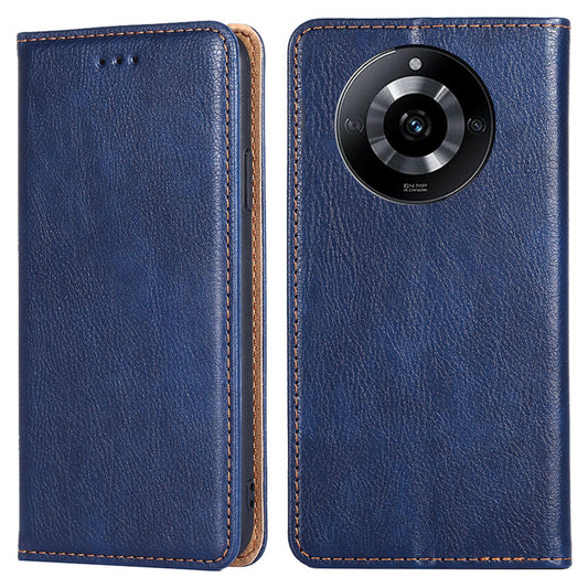 Uniqkart for Realme 11 5G PU Leather + TPU Flip Cover Scratch Resistant Phone Case with Stand Wallet - Blue