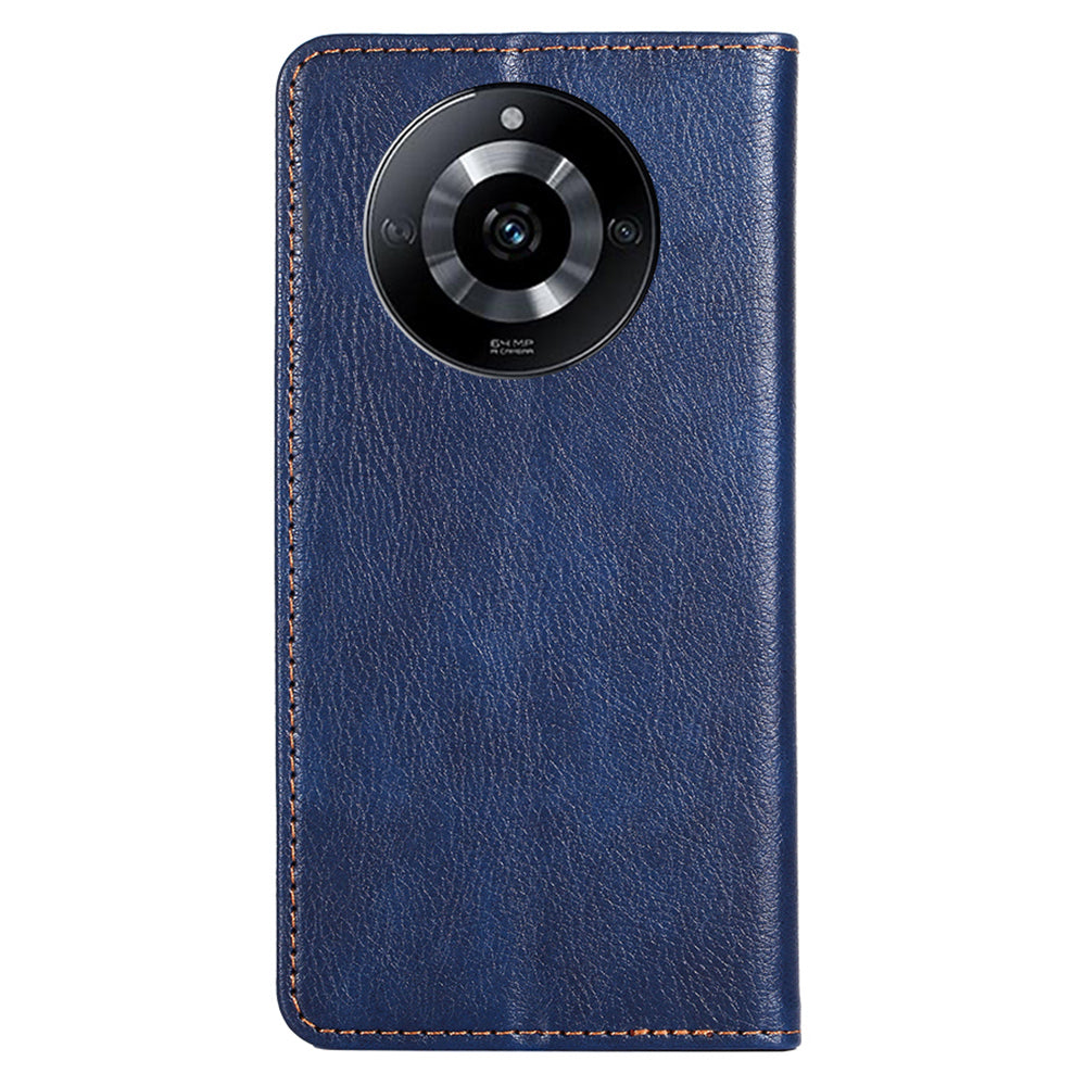 Uniqkart for Realme 11 5G PU Leather + TPU Flip Cover Scratch Resistant Phone Case with Stand Wallet - Blue