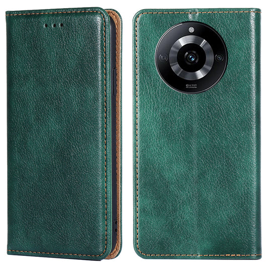 Uniqkart for Realme 11 5G PU Leather + TPU Flip Cover Scratch Resistant Phone Case with Stand Wallet - Green