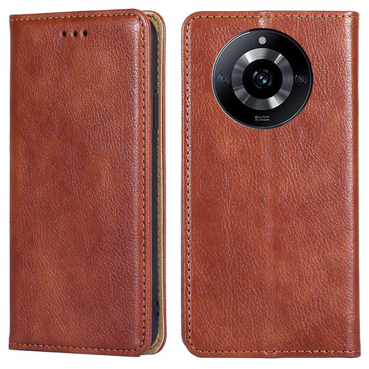 Uniqkart for Realme 11 5G PU Leather + TPU Flip Cover Scratch Resistant Phone Case with Stand Wallet - Brown