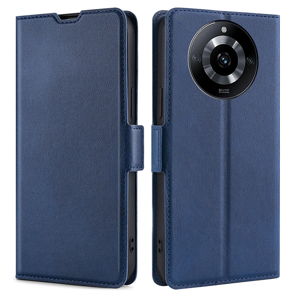 Uniqkart for Realme 11 5G PU Leather Stand Phone Cover Card Holder Shockproof Case - Blue