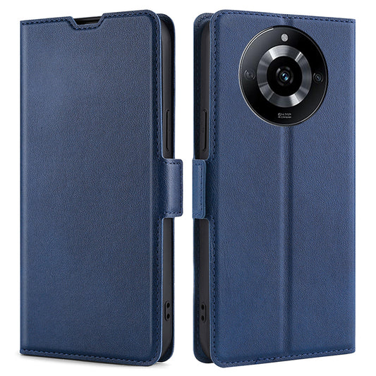 Uniqkart for Realme 11 5G PU Leather Stand Phone Cover Card Holder Shockproof Case - Blue