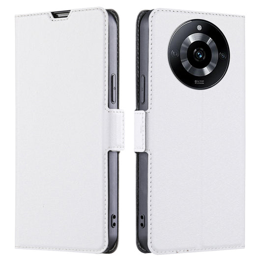 Uniqkart for Realme 11 5G PU Leather Stand Phone Cover Card Holder Shockproof Case - White